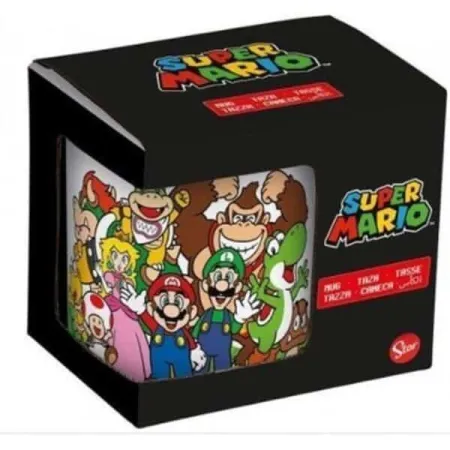 Taza Ceramica 325 Ml. En Caja Regalo Super Mario Group
